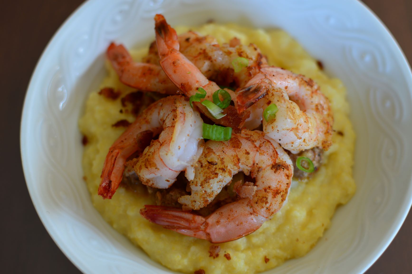 Cajun Inspired Shrimp and Italian Grits (Polenta)