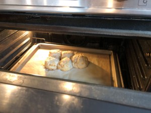 Apple Cider Biscuits cooling in oven